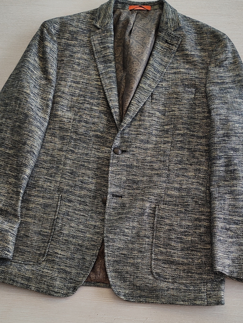 Men's Black / GoldTextured Knit Blazer